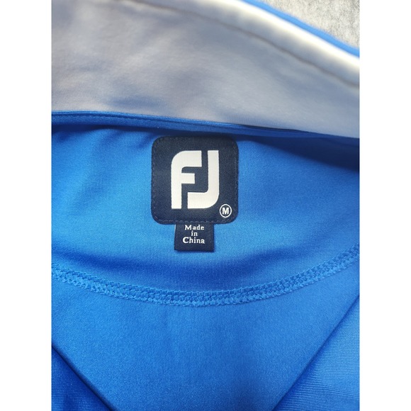 FootJoy Golf Pullover Mens Medium Blue Quarter Zip Tour Issue NBC Sports Logo - Picture 4 of 10